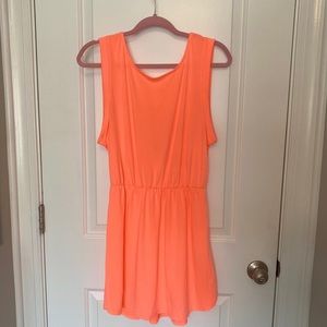 H&M neon scoop-back mini dress
